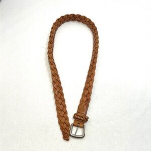 J Crew Braided Tan Leather Belt Boho